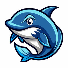 Obraz premium shark cartoon isolated on white background