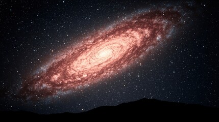 Fototapeta premium The andromeda galaxy captured in stunning detail with bright stars and cosmic wonders in space