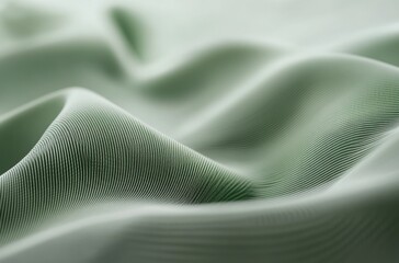 Naklejka premium Close-up wallpaper of smooth, wavy green lines in an elegant abstract composition