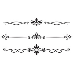 Obraz premium Elegant decorative dividers, ornate line separators, vintage flourish designs, whimsical borders, and charming embellishments for creative projects, invitations, and layouts vector