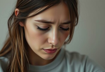 Naklejka premium Tired female with dark circles around her eyes