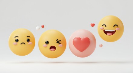 Emotional Spheres: Rendered Expressions of Sadness, Surprise, Love, and Joy.