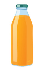 bottle of orange juice - vector illustration