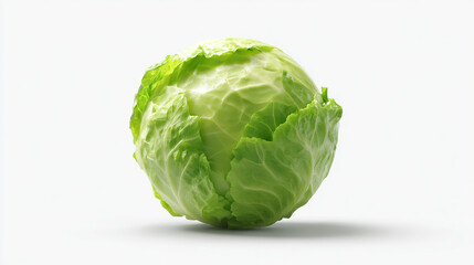 Fototapeta premium Fresh green cabbage vegetable isolated on white background studio shot healthy food ingredient organic on transparent background