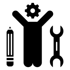 Skill Building Glyph Icon