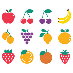 Set of Fruits vector illustrator