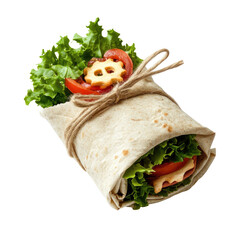 Eco Lunch Wrap Made From Cloth Back  isolated on a transparent background