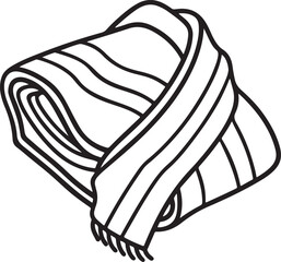 blanket line art, black outline, vector and illustration, coloring book page line art drawing