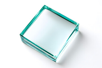 Acrylic or glass cube block isolated on white