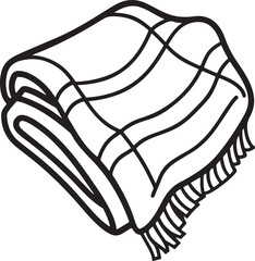 blanket line art, black outline, vector and illustration, coloring book page line art drawing