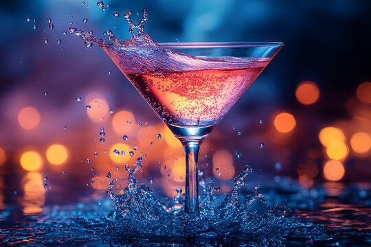 Colorful selection of classic and unusual cocktails with garnish on bar counter in elegant glasses, generative ai