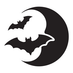 Halloween bat silhouette, minimalist vector 
