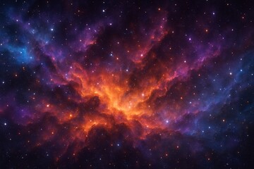 Naklejka premium Galaxy nebula starscape with artistic abstract design in high resolution for digital wallpapers, modern website banners, creative social media visuals, and vibrant marketing backdrops