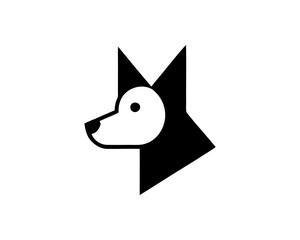 Dog head logo design illustration
