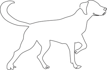 Dog one line drawing. Vector illustration.