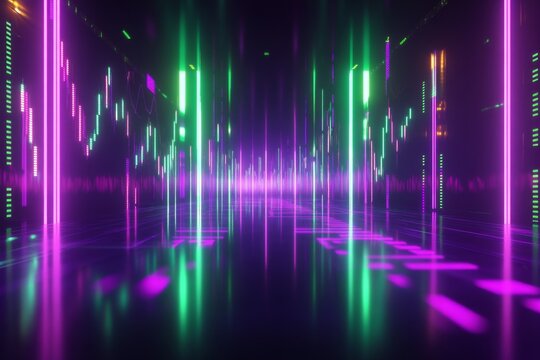 Futuristic financial data tunnel