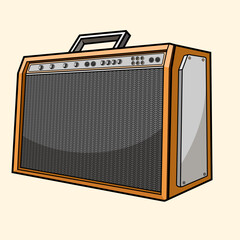 Musical art Guitar and bass amplifier speaker music for concerts and festivals for Printing tshirt or paper print