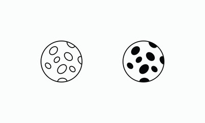 Uranus icons set Line and Glyph black vector icon stock illustration