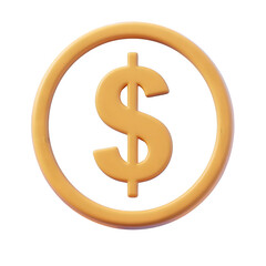 Obraz premium Dollar Sign Coin Clipart PNG