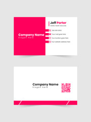 Fototapeta premium Creative Business Card Design Template Set, White and Red Color Business Card Vector