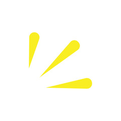 Emphasis mark representing a person's emotions. Icons that represent awareness, discovery, attention, and emphasis yellow.