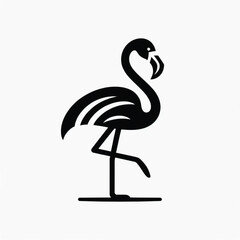 Vector flat flamingo silhouette isolated on white background