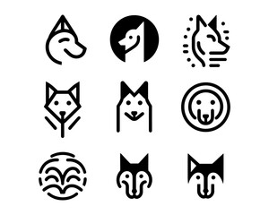 Dog logo set