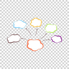 Speech colorful bubbles. Mind Map. Brainstorming. Design element for presentation design and much more. Vector illustration on an isolated background