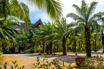Typical colorful Thai house resort hotel apartments Khao Lak Thailand.