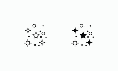 Star icons set Line and Glyph black vector icon stock illustration
