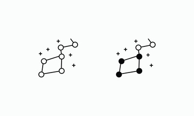 Constellation icons set Line and Glyph black vector icon stock illustration