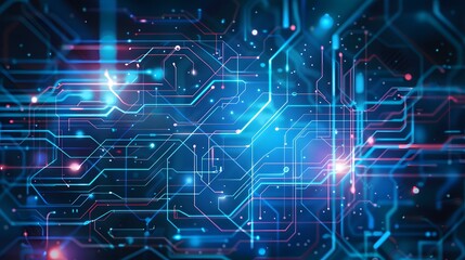 Obraz premium Digital Circuit Matrix | Futuristic Tech Network Background