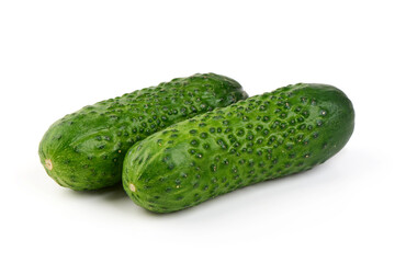 Cucumbers, isolated on white background. High resolution image.