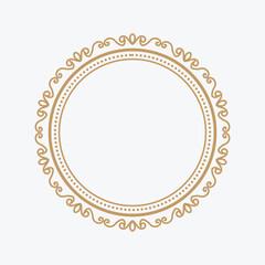 vintage flourish round frame label vector