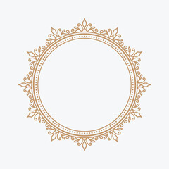 vintage round frame flourish label vector