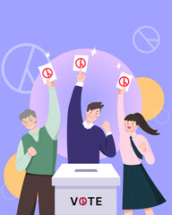 미래를 위한 투표독려 일러스트