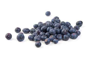 Forest blueberries, isolated on white background.