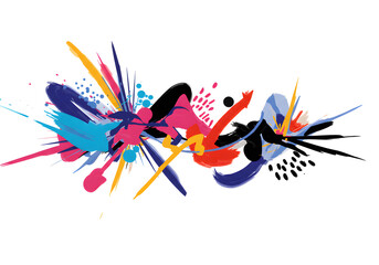 Naklejka premium Vibrant Colorful Abstract Paint Splatter Background Image