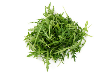 Fresh Arugula Leaves, Isolated on White Background.