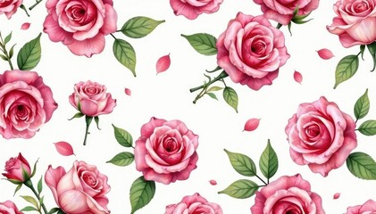 Delicate watercolor roses, repeating seamlessly , pretty, romantic