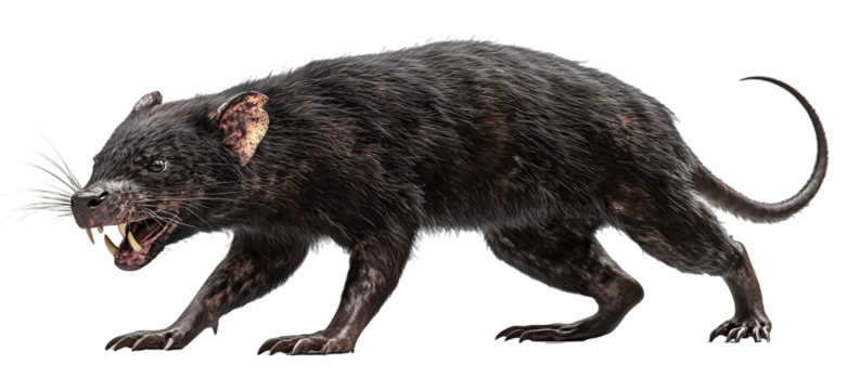 Tasmanian Devil for Exotic Wildlife Decor - Isolated on White Background