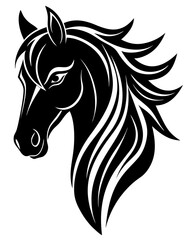 horse head silhouette vector