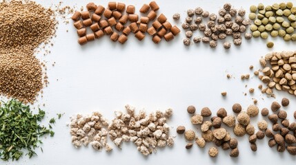 Diverse Natural Ingredients Spread Across a Light Background