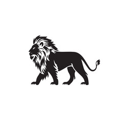lion silhouette on a white background