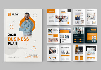 Clean Business Plan Brochure Design