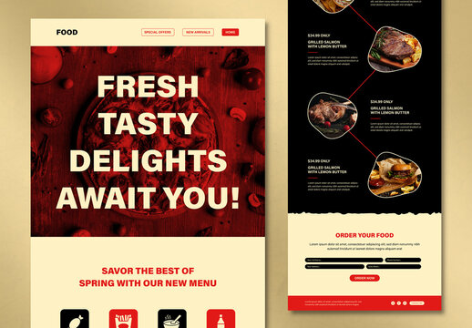 Food Menu Marketing Email Newsletter Layout