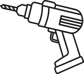 drill line art, black outline, vector and illustration, coloring book page line art drawing