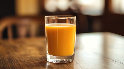 Orange juice cafe table sunlight