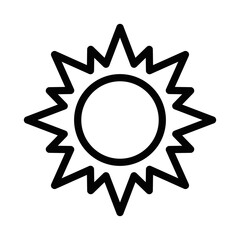 Sunburst symbol vector illustration in minimal outline. Editable stroke.