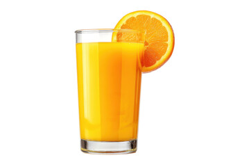 Refreshing Orange Juice in Glass with Fresh Orange Slice on Edge Perfect Summer Drink